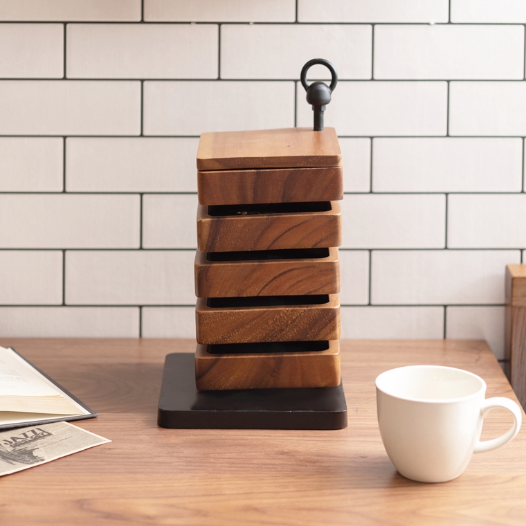 小物入れ/鍵 アクセサリー/天然木 ５段/幅16 高さ31 |  | 09