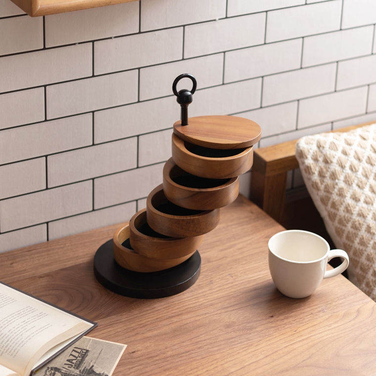 小物入れ/鍵 アクセサリー/天然木 ５段/幅16 高さ31 |  | 10