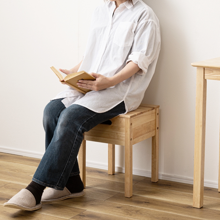 サイドテーブル スツール 小物入れ/天然木/幅32 高さ43 |  | 06