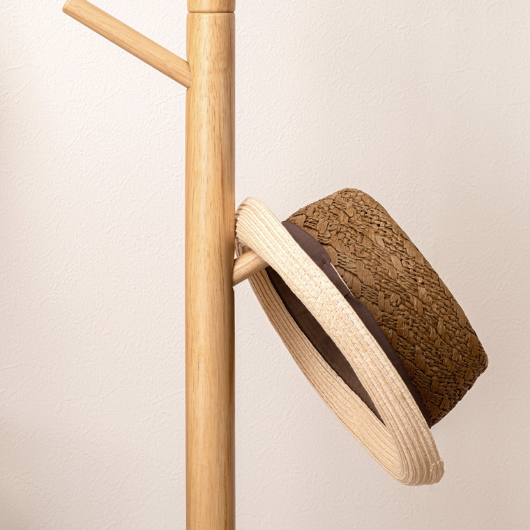 ポールハンガー 帽子掛 コート掛/天然木/高さ169 |  | 08