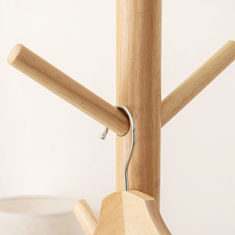 ポールハンガー 帽子掛 コート掛/天然木/高さ169 |  | 09