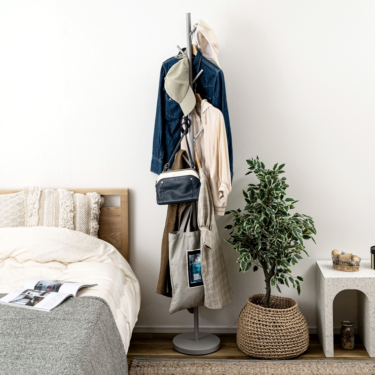 ポールハンガー 帽子掛 コート掛/スチール/高さ175 |  | 06