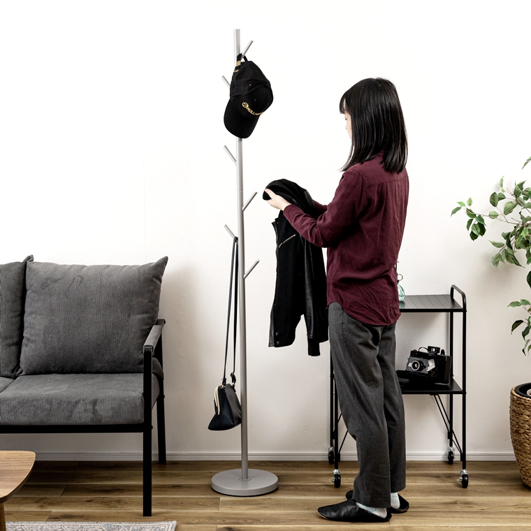 ポールハンガー 帽子掛 コート掛/スチール/高さ175 |  | 10