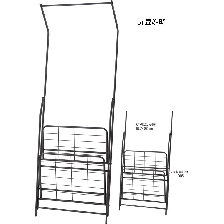 ハンガーラック ハンガースタンド ハンガーパイプ/棚付/幅60 高さ161 |  | 21
