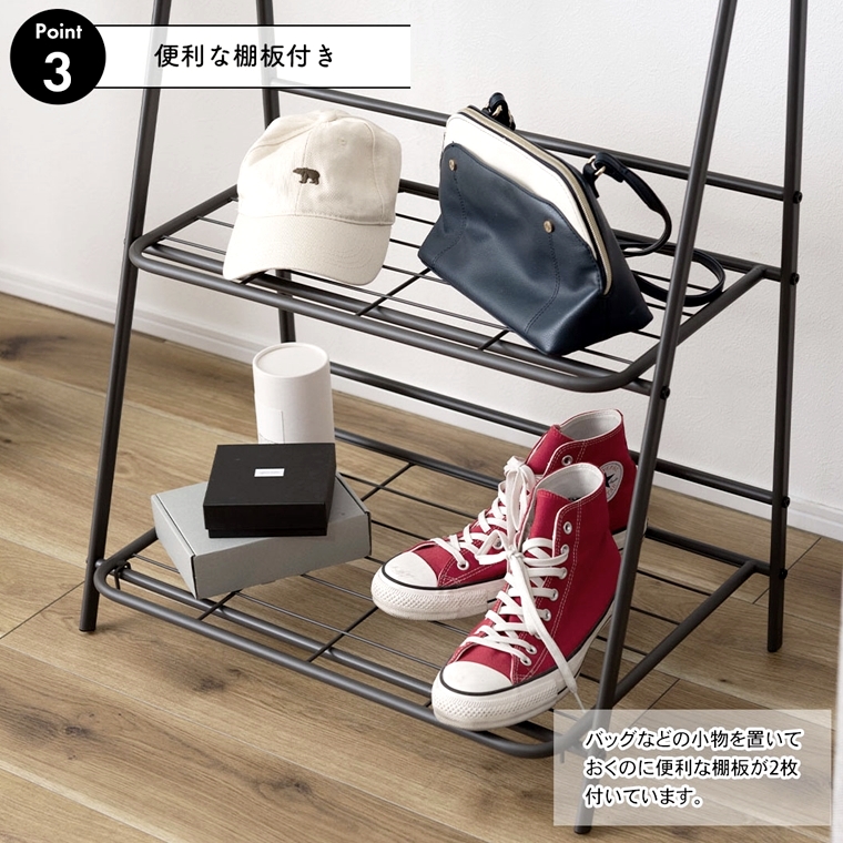 ハンガーラック ハンガースタンド ハンガーパイプ/棚付/幅60 高さ161 |  | 07