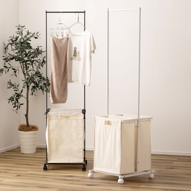 ランドリーハンガー バスケット付き/幅40 高157.5 |  | 12