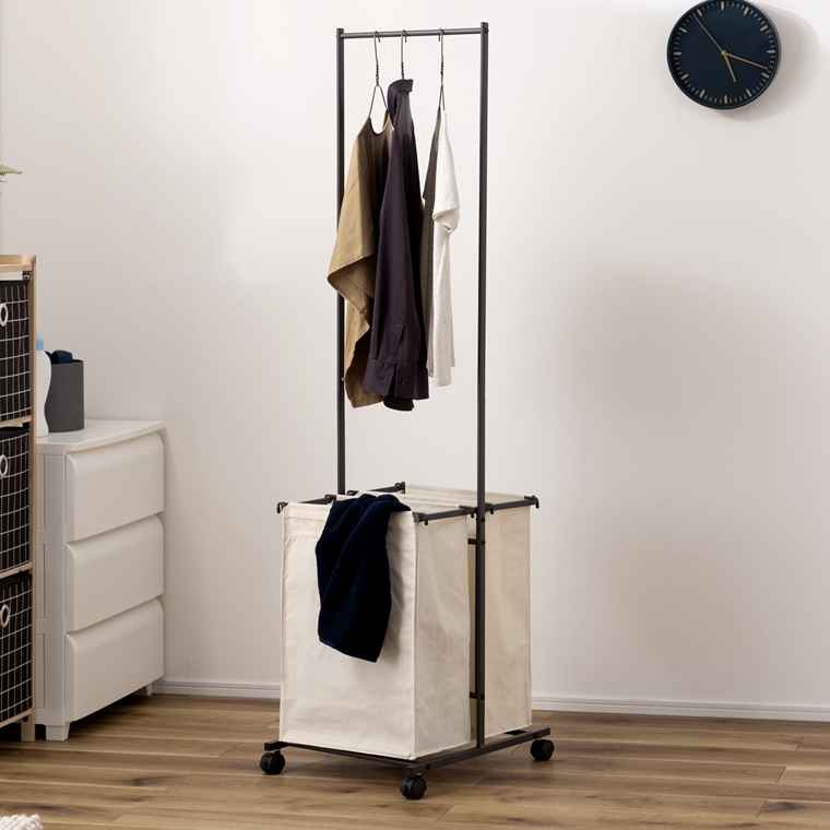 ランドリーハンガー バスケット付き/幅40 高157.5 |  | 13