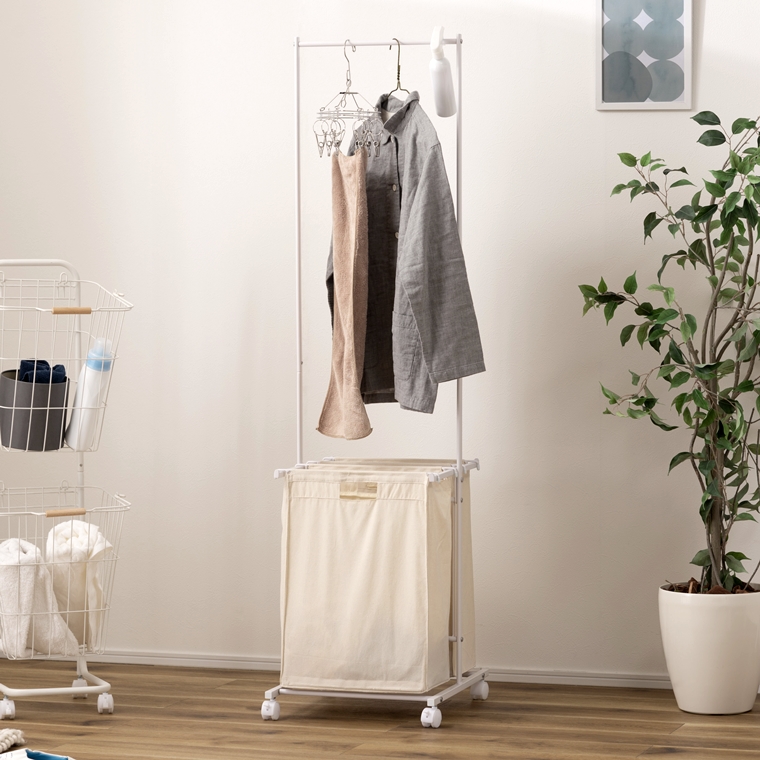 ランドリーハンガー バスケット付き/幅40 高157.5 |  | 14