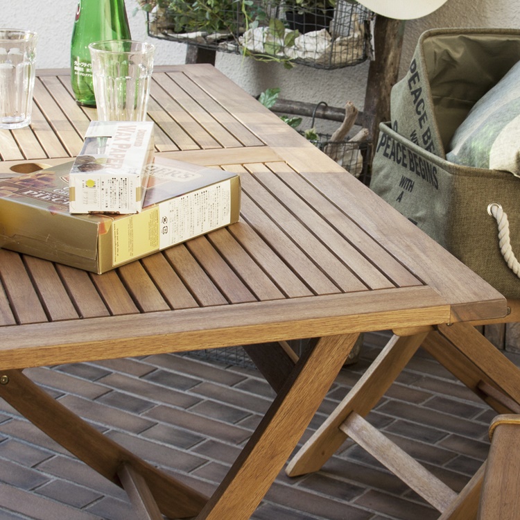 ガーデンテーブル アウトドアテーブル デッキテーブル/折畳/幅120 