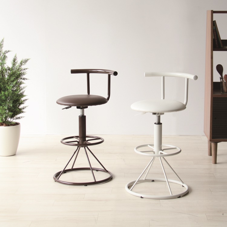 ハイチェア カウンターチェア/回転昇降機能付 合皮/1脚/幅41 座面高57