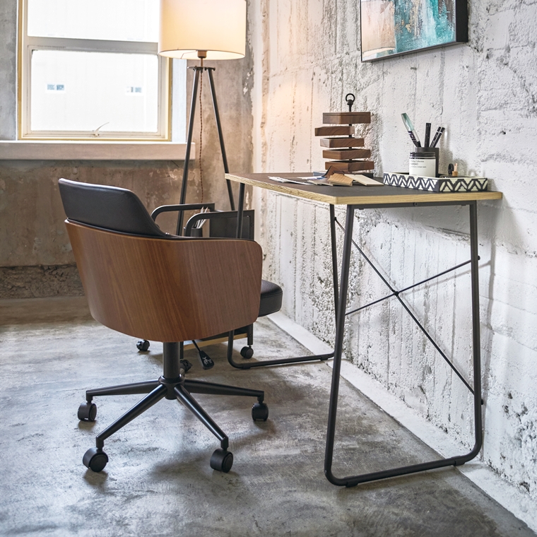 ワークチェア デスクチェア 接客チェア/回転昇降機能付 背面木目 ソフトレザー/幅53.5 |  | 17