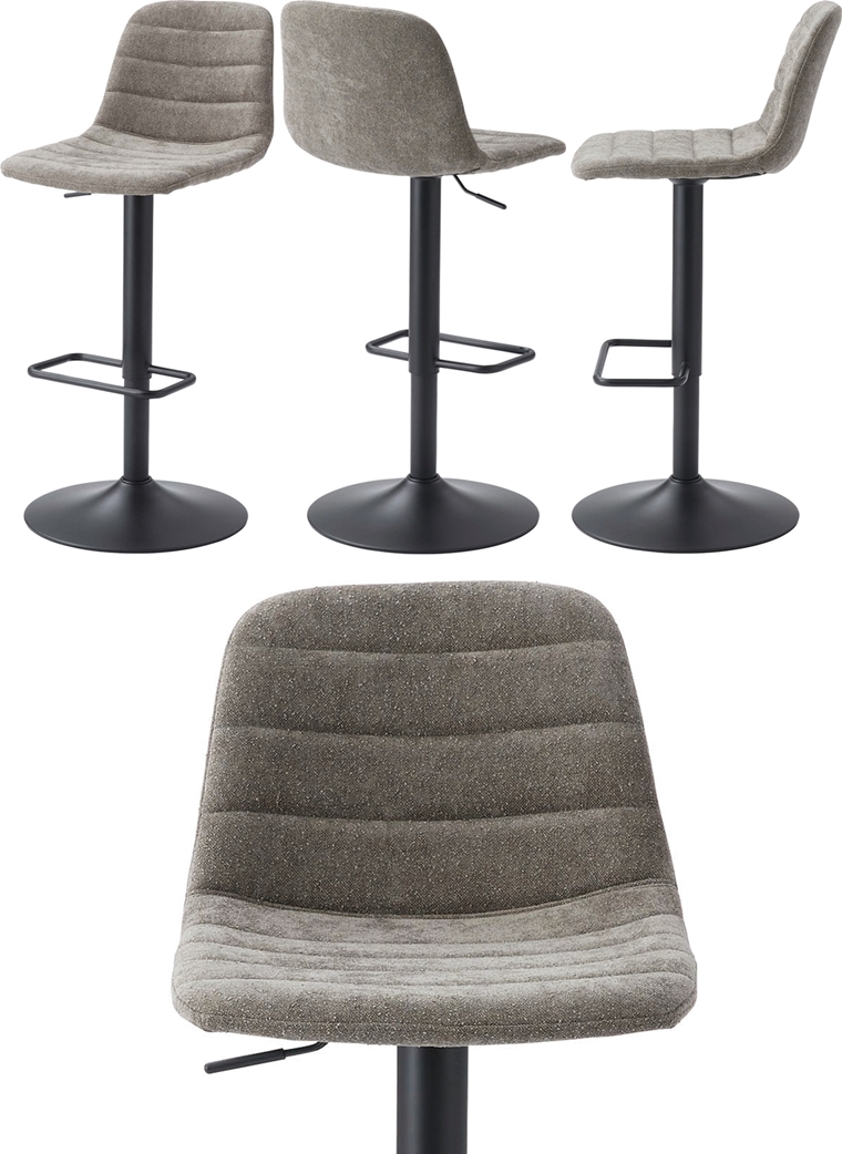 美品■Calore■カウンターチェア■4脚セット■クラシック■ハイチェア■グレー カウンターチェア ハイチェア/回転昇降機能/1脚/幅43 座面高60〜82