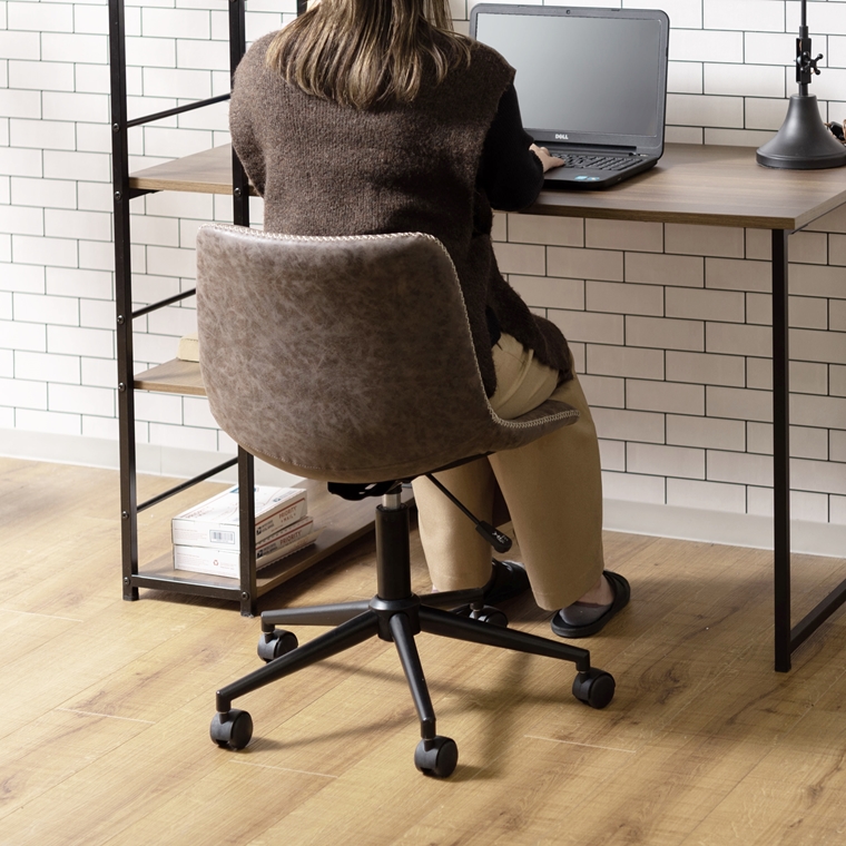 ワークチェア デスクチェア/回転昇降機能付/合皮/幅61 座面高45-54 |  | 09