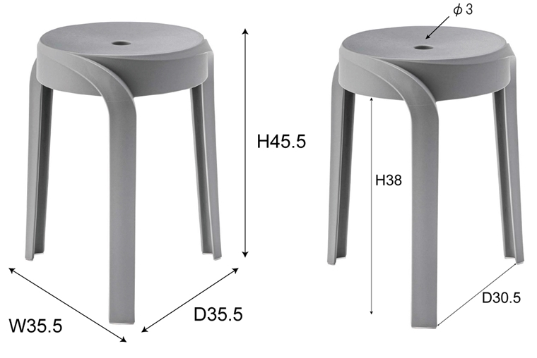 スツール 腰掛 丸椅子/樹脂製/１脚/幅38 高さ45.5 |  | 15