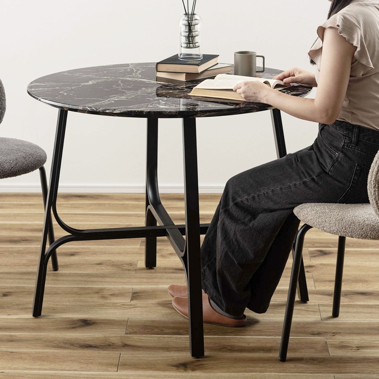 ダイニングテーブル 丸テーブル 円形/石目調/2人 ４人/幅90 高さ72 |  | 10