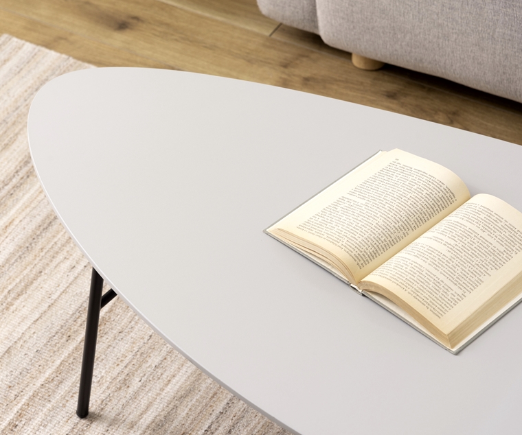 センターテーブル リビングテーブル/変形楕円形/幅130 高さ40