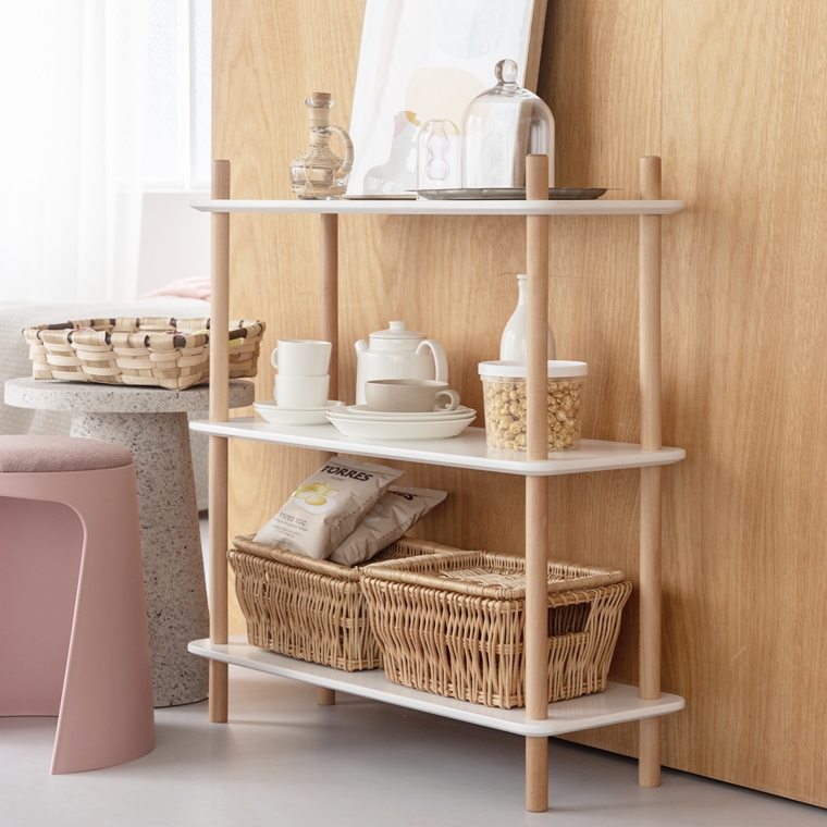 オープンラック シェルフ 飾り棚/ナチュラルカラー/3段 幅80 高さ85.5 |  | 05