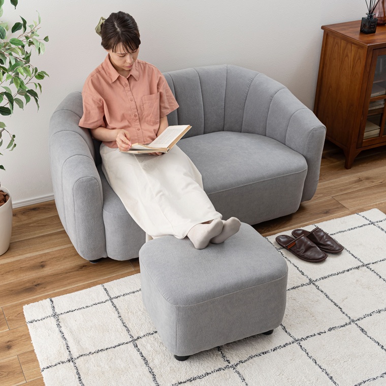 ソファー ソファ/二人掛け/オットマン付き/幅133 座面高36 |  | 13