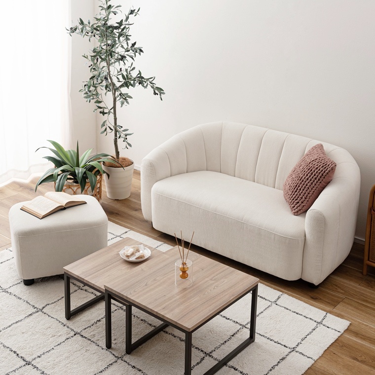 ソファー ソファ/二人掛け/オットマン付き/幅133 座面高36 |  | 07