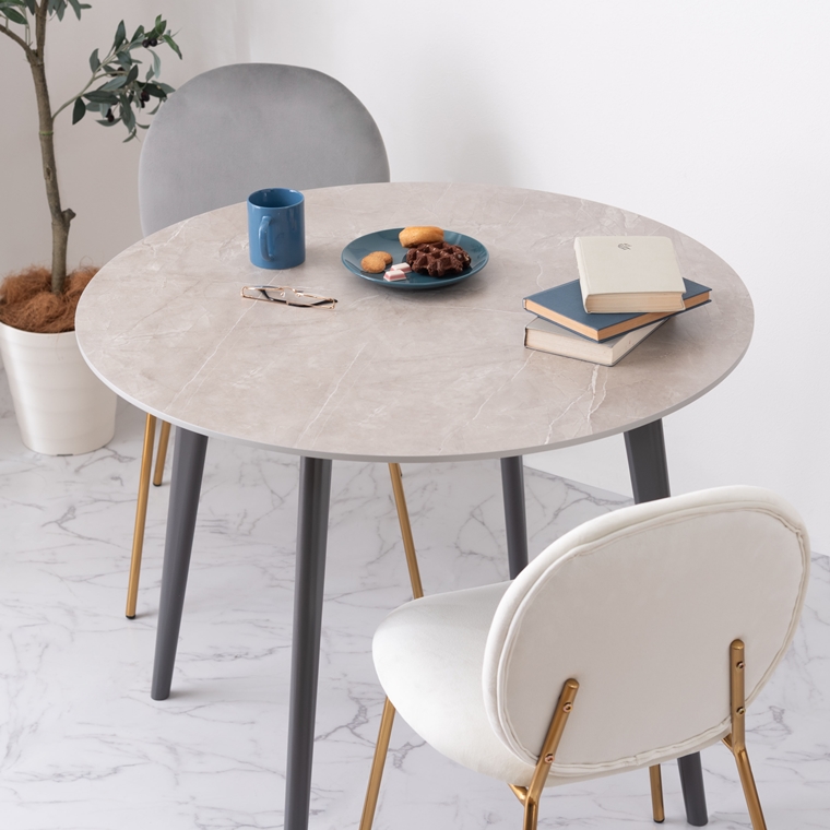 ダイニングテーブル ラウンドテーブル/大理石調/２人 ４人/幅90 高さ72 |  | 04