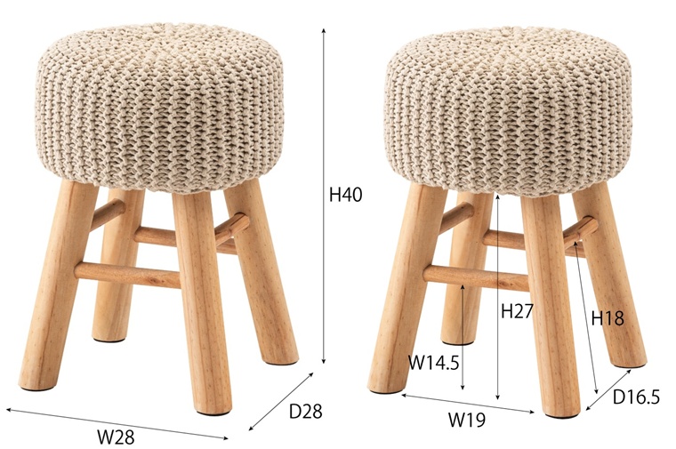 スツール 腰掛 丸椅子/１脚/幅28 高さ40/編み込みデザイン |  | 23