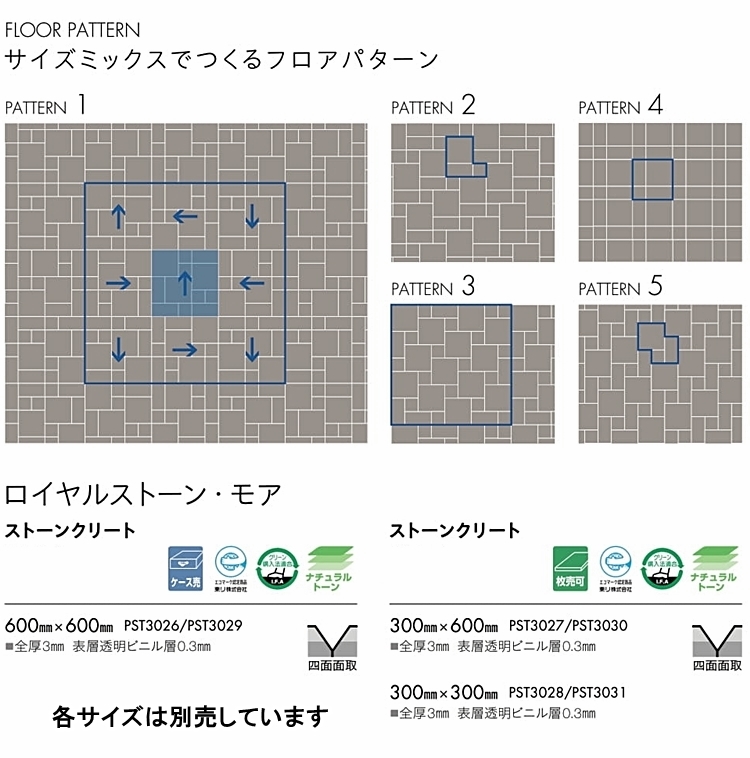 内装床材/ロイヤルストーン 東リ/ストーンクリート/30×30cm 33枚セット