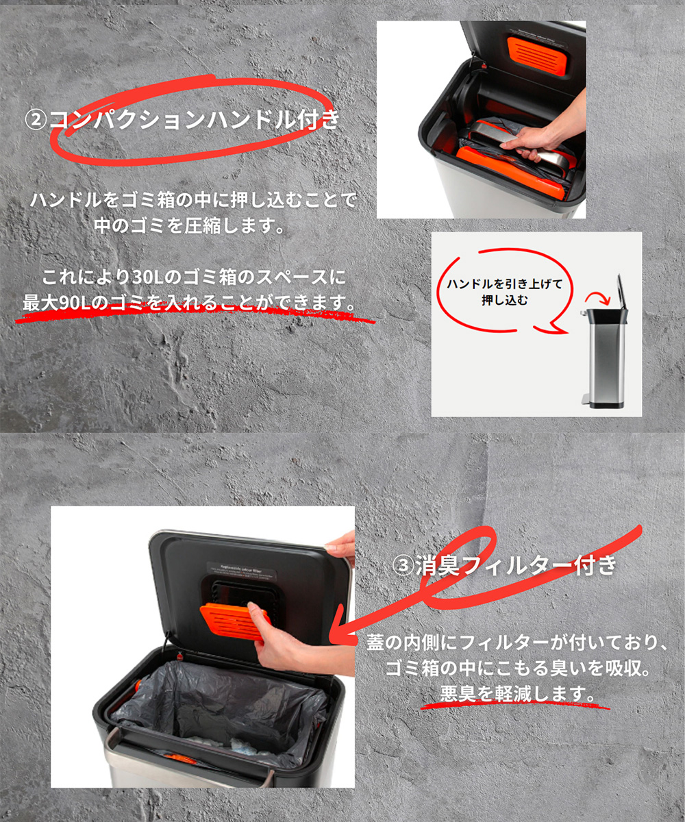 Joseph Joseph（ジョセフジョセフ） 【並行輸入品】 ゴミ箱 30L