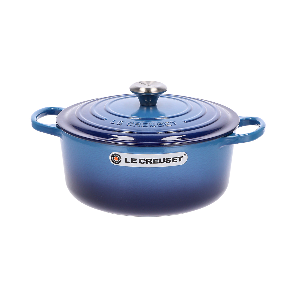 未使用　ル・クルーゼ　両手鍋　ココット 22cm ミネラルブルー Le Creuset ル・クルーゼ ルクルーゼ 両手鍋 シグニチャー