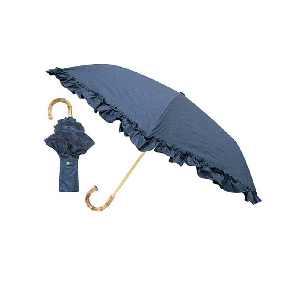 日傘 雨傘 完全遮光 まるい3段 折りたたみ 晴雨兼用 遮熱 熱中症 フリル ピンクトリック pin...