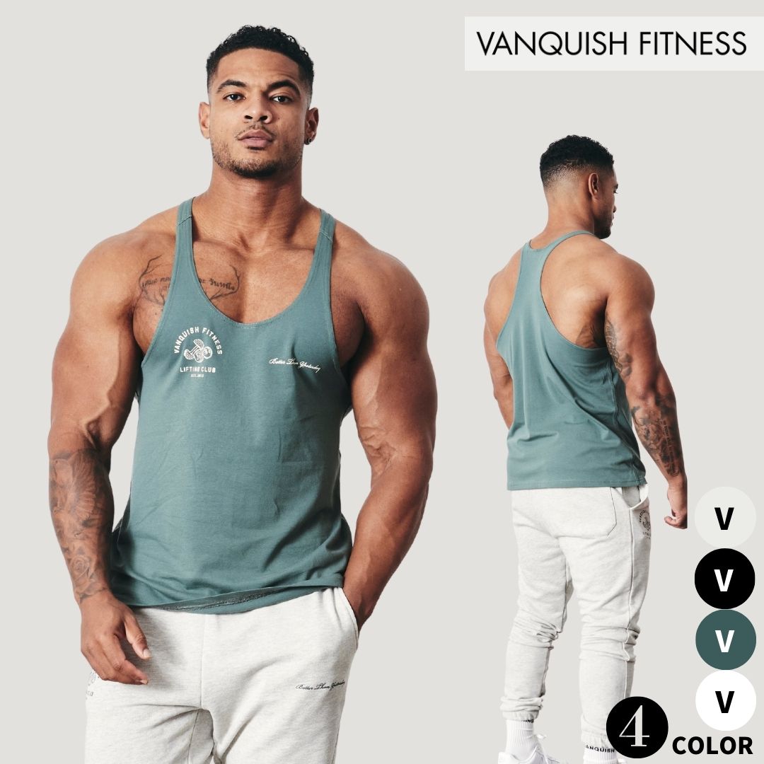 ヴァンキッシュ フィットネス VANQUISH LIFTING CLUB OVERSIZED SLEEVELESS T SHIRT ロゴ タンクトップ  ノースリーブ 筋トレ ジム トレーニング ウエア 正規品