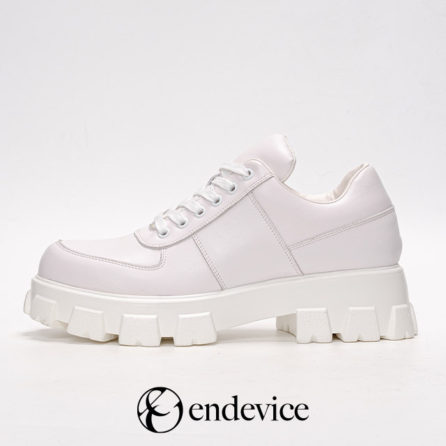 endevice（エンデヴァイス） スニーカー メンズ 厚底 本革 カジュアル