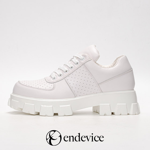 endevice（エンデヴァイス） スニーカー メンズ 厚底 本革 カジュアル
