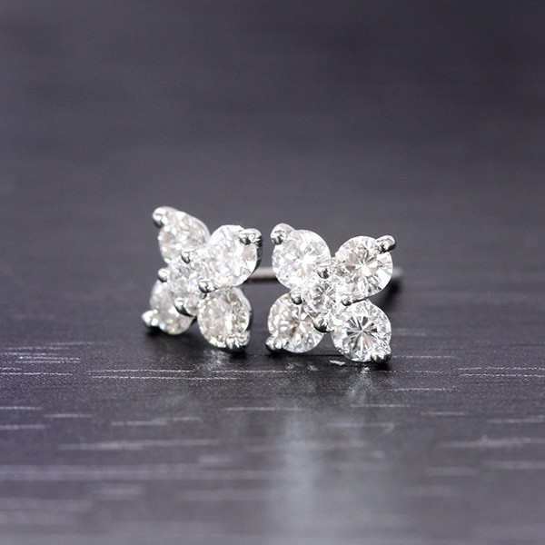 ダイヤモンド 0.78カラット K18 18金 PT プラチナ ピアス/イヤリング 