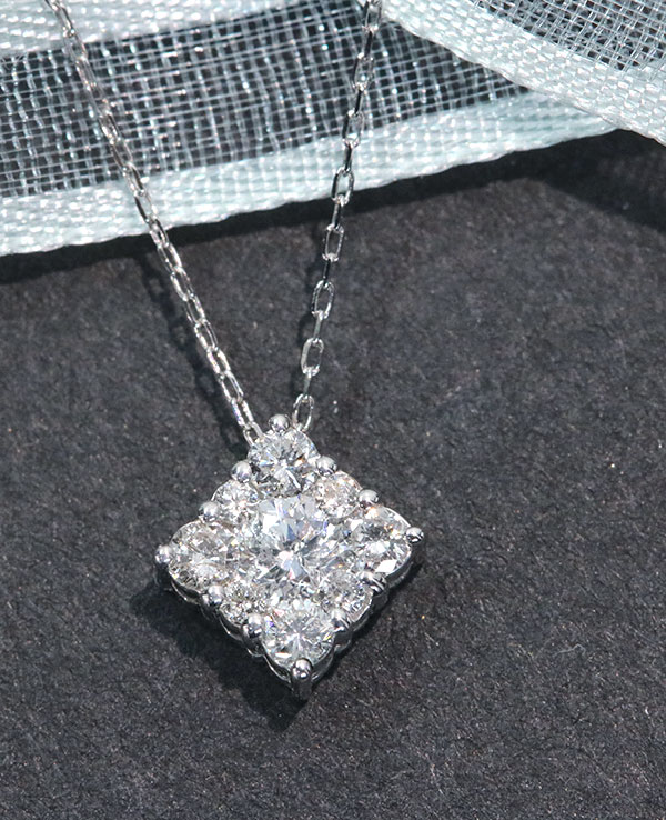 ダイヤモンド ネックレス 0.290カラット 18金ホワイトゴールド K18WG 