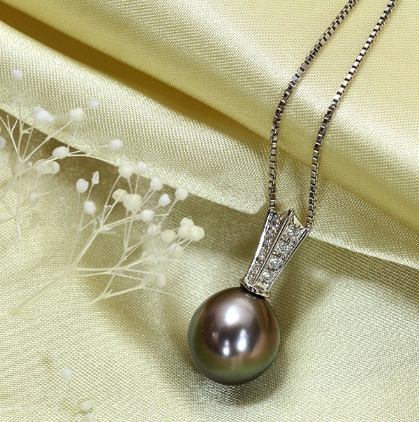 黒蝶真珠/パール ネックレス 12.2-11.4mm プラチナ PT900/PT850