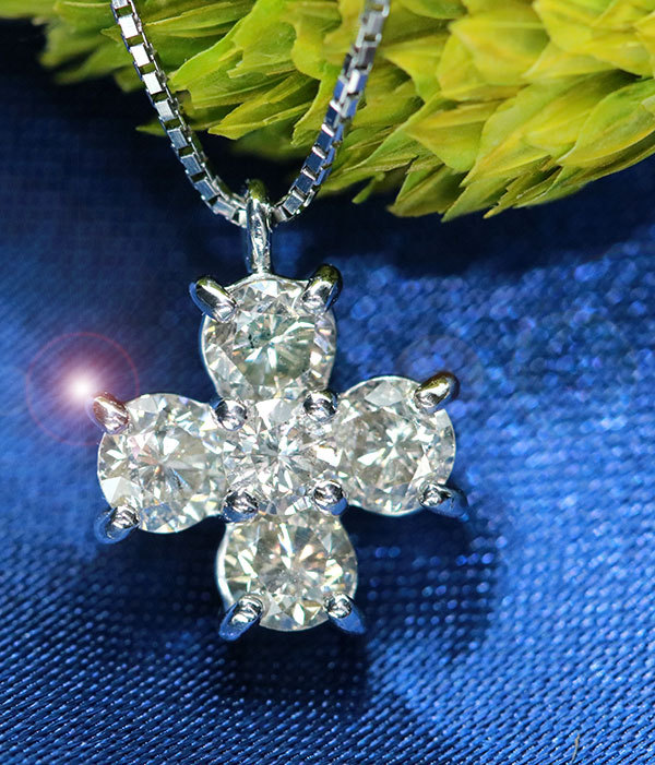 ダイヤモンド ネックレス 1.0ct PT900/PT850 5石 大粒ダイヤ ダイヤモンド ネックレス 1.0ct PT900/PT850 5石 大粒ダイヤ