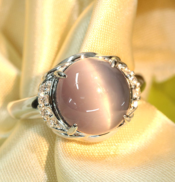 アイオライトキャッツアイ リング/指輪 6.050カラット プラチナ900