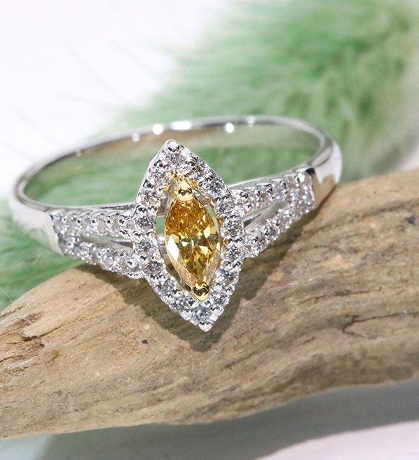 プラチナ pt900 リング　ダイヤモンド イエローダイヤモンド イエローダイヤモンド リング/指輪 0.212ct プラチナ900 PT900