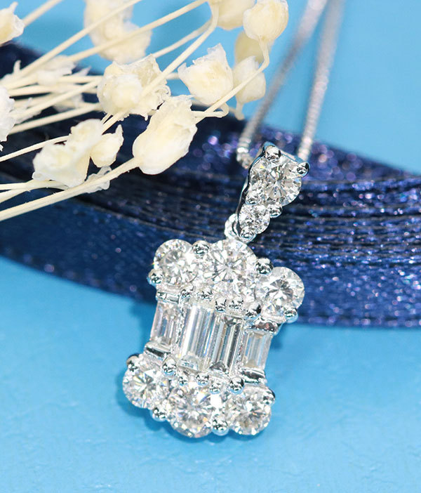 ダイヤモンド ネックレス 0.50カラット 18金ホワイトゴールド K18WG