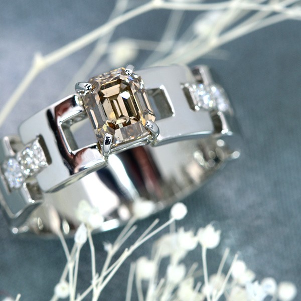 ブラウンダイヤモンド リング/指輪 1.09ct プラチナ900 PT900 大粒角 カラーダイヤ 幅広 メンズにも /茶(ブラウン)/セレクトジュエリー・新品/届10/ :og-193143:LuckJewelラックジュエル ヤフー店 - 通販 - Yahoo!ショッピング
