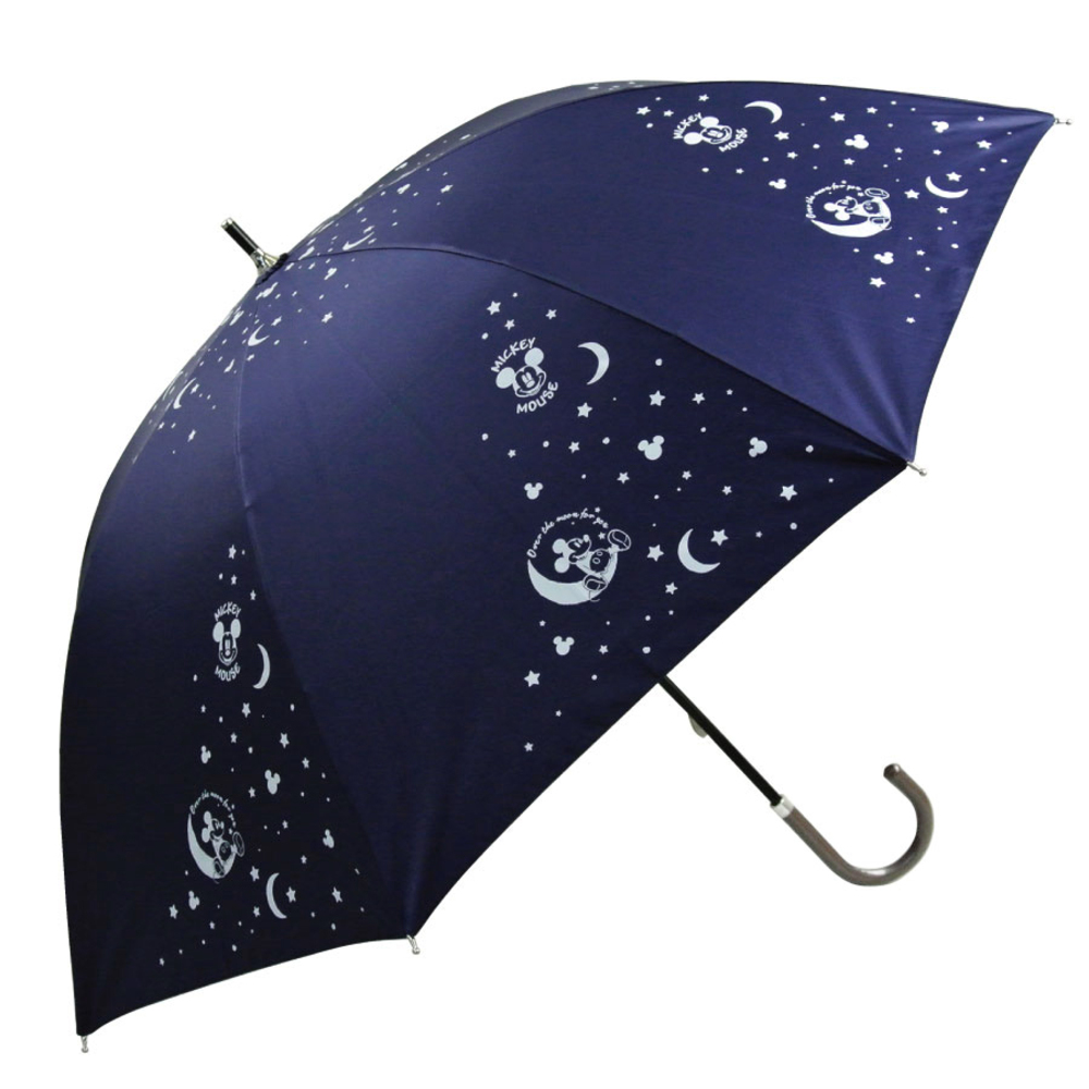 ☆ ミッキー紺 傘 レディース ブランド 長傘 通販 晴雨兼用傘 約 50cm 