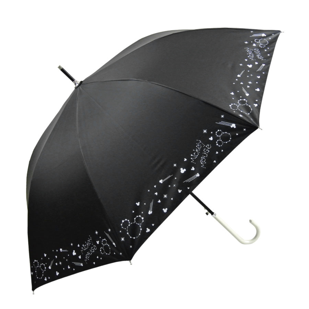 ミッキー黒 傘 レディース ブランド 長傘 通販 晴雨兼用傘 約 60cm 