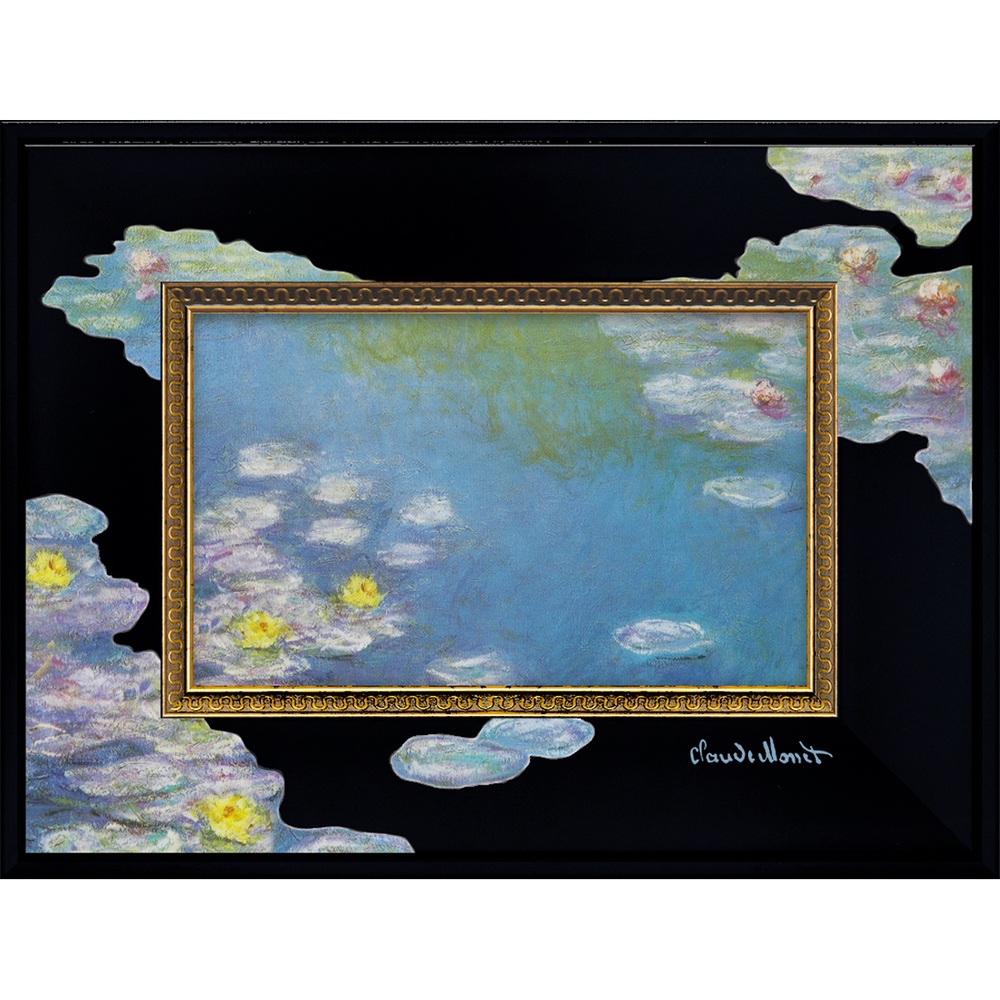 ☆ モネ/睡蓮 名画Sシリーズ ビッグアート 玄関 絵画 壁掛け 額入り BA