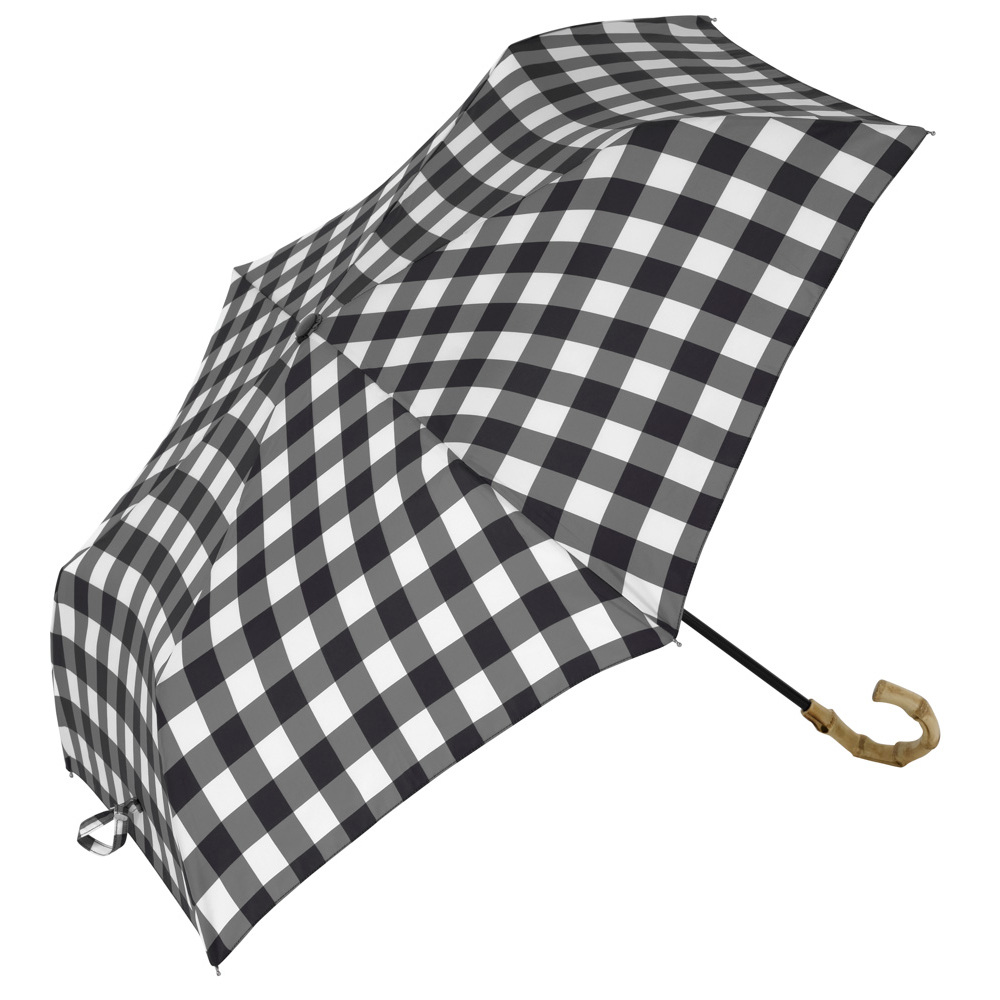東原亜希さん FORME 晴雨兼用折り畳み日傘 ギンガムチェック ブラック 東原亜希 FORME 2025 SPRING ALL-WEATHER FOLDING UMBRELLA