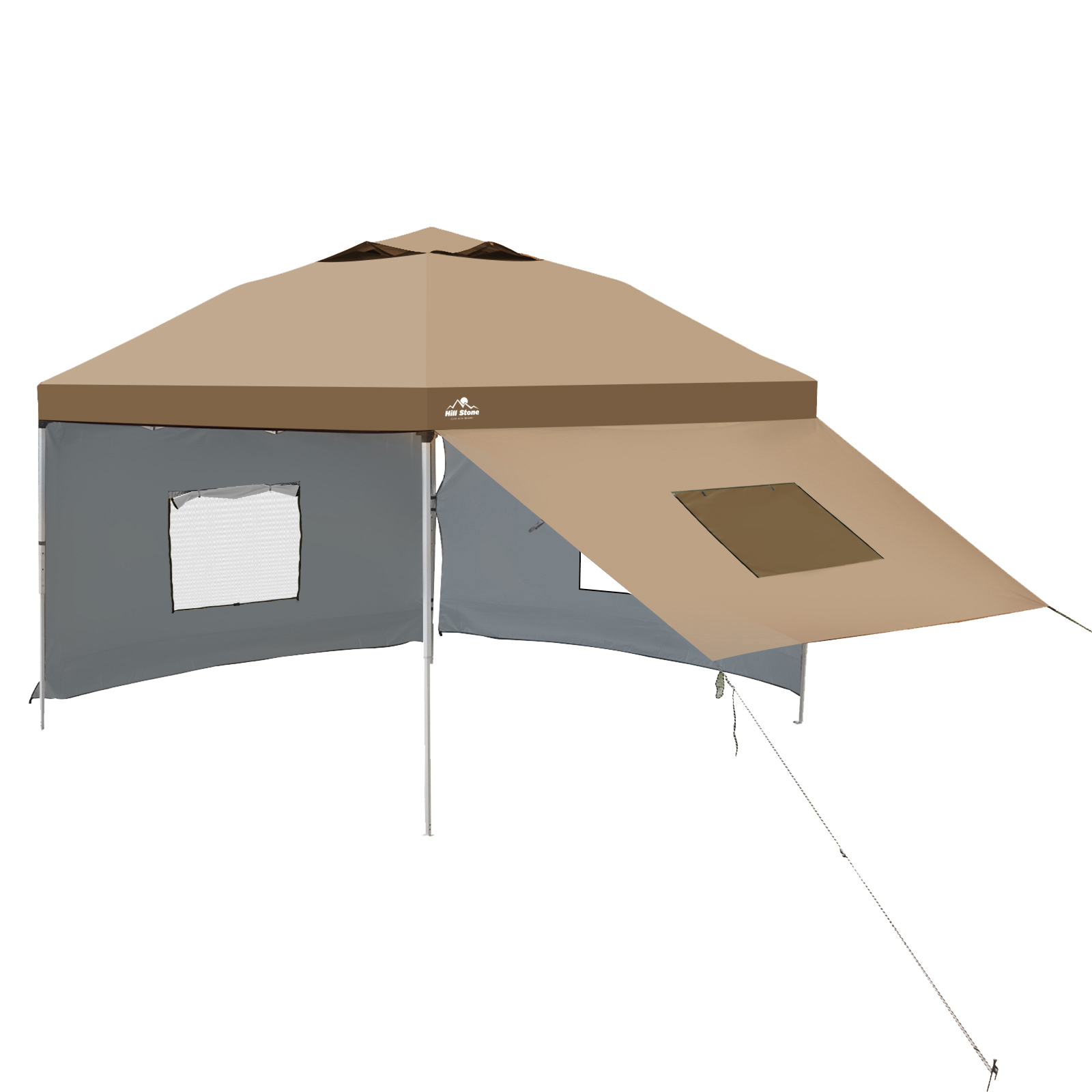 タープテント用サイドシート新型 窓付き 網戸 3m 横幕 日よけ UVカット