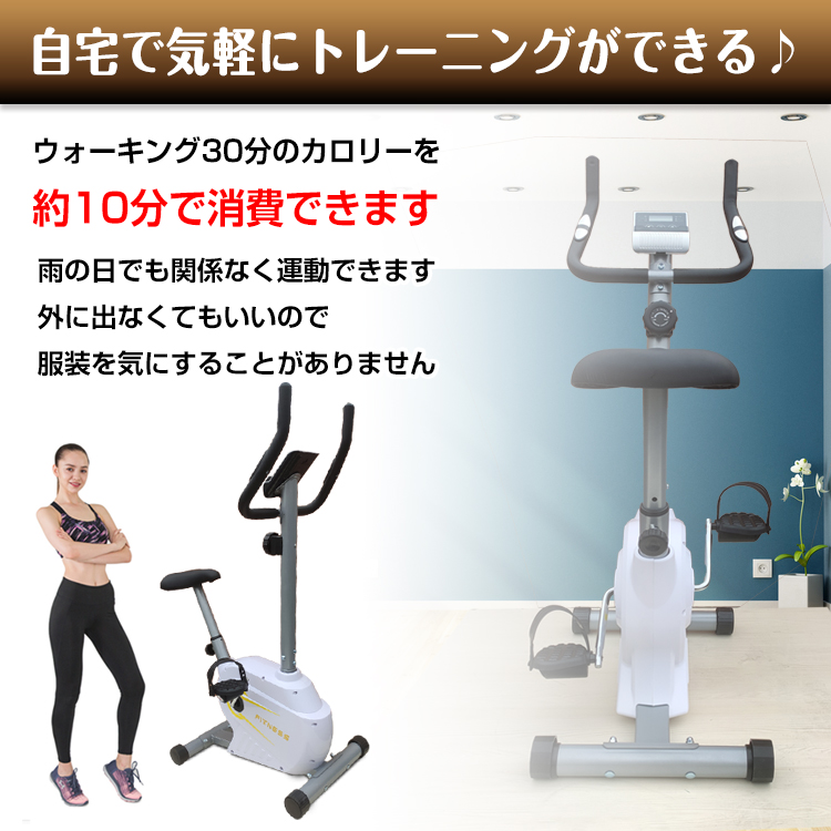 マグネット式 静音 フィットネスバイク 父の日 負荷 調整 家庭用 多