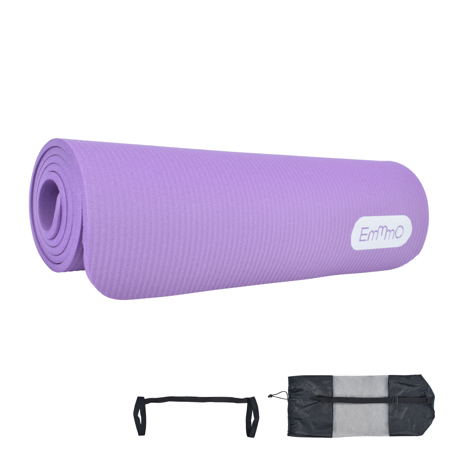 ヨガマットセット 10mm 厚手 高反発 NBR ロング 大判 滑り止め