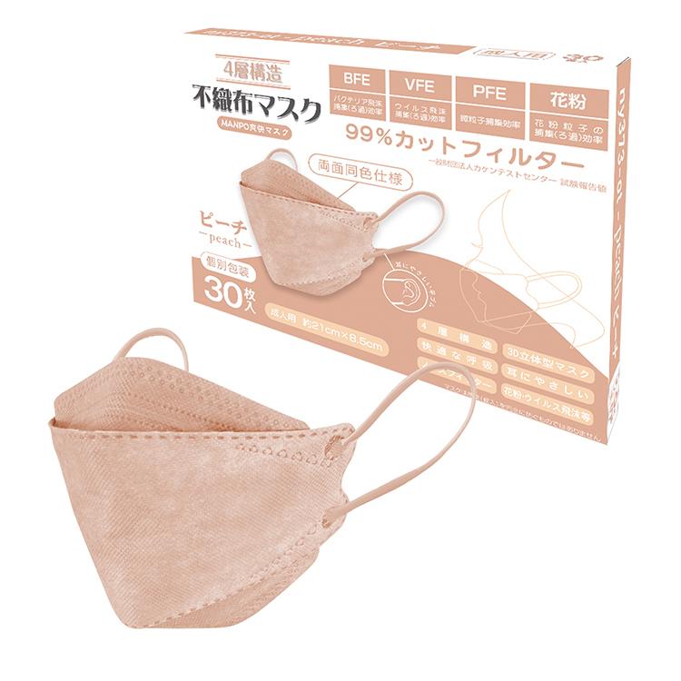 4層マスク 30枚入 不織布 血色 ニュアンスカラー 立体 99%カット 個包装 韓国 KF94 より厳しい日本認証 ウイルス 花粉 対策 予防 ny473t クーポン|lucky9|21