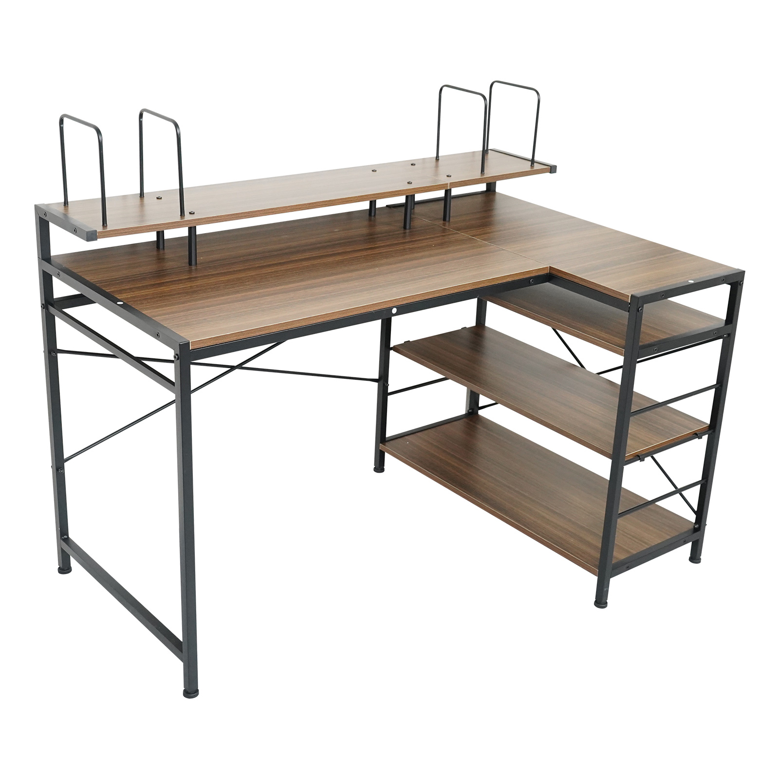 パソコンデスク L字 120cm 収納 ラック ディスプレイ棚 おしゃれ 机