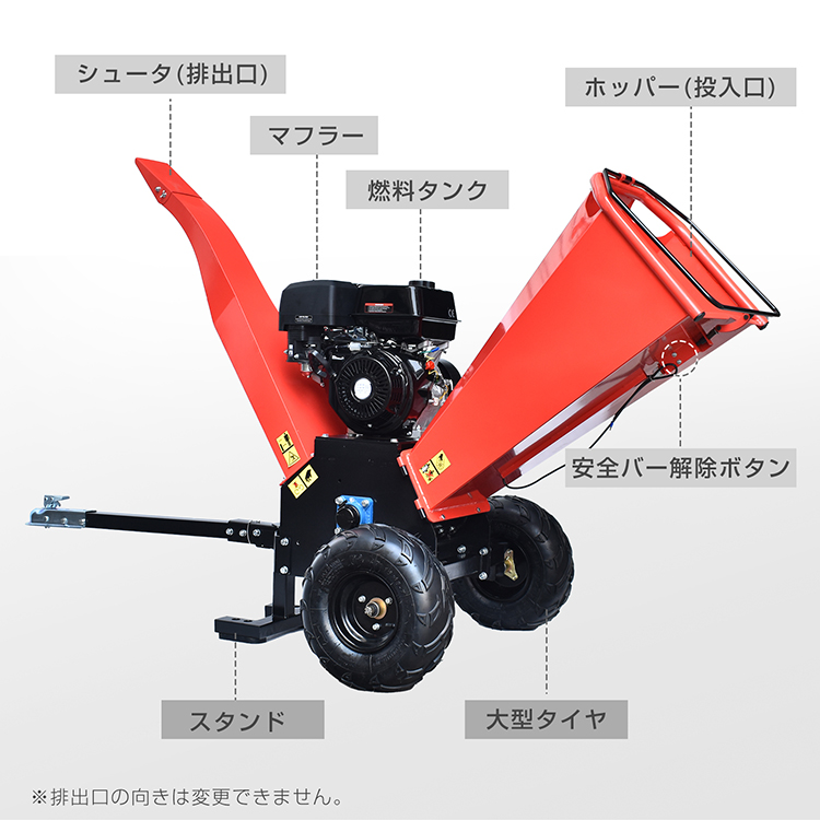 エンジン式 粉砕機 最大粉砕径120mm 15馬力 ガソリン 4サイクル